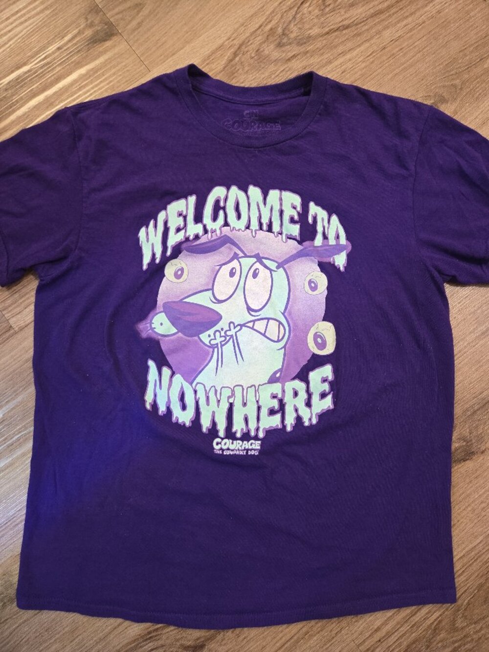CN Courage The Cowardly Dog "Welcome To Nowhere" Purple T-Shirt
